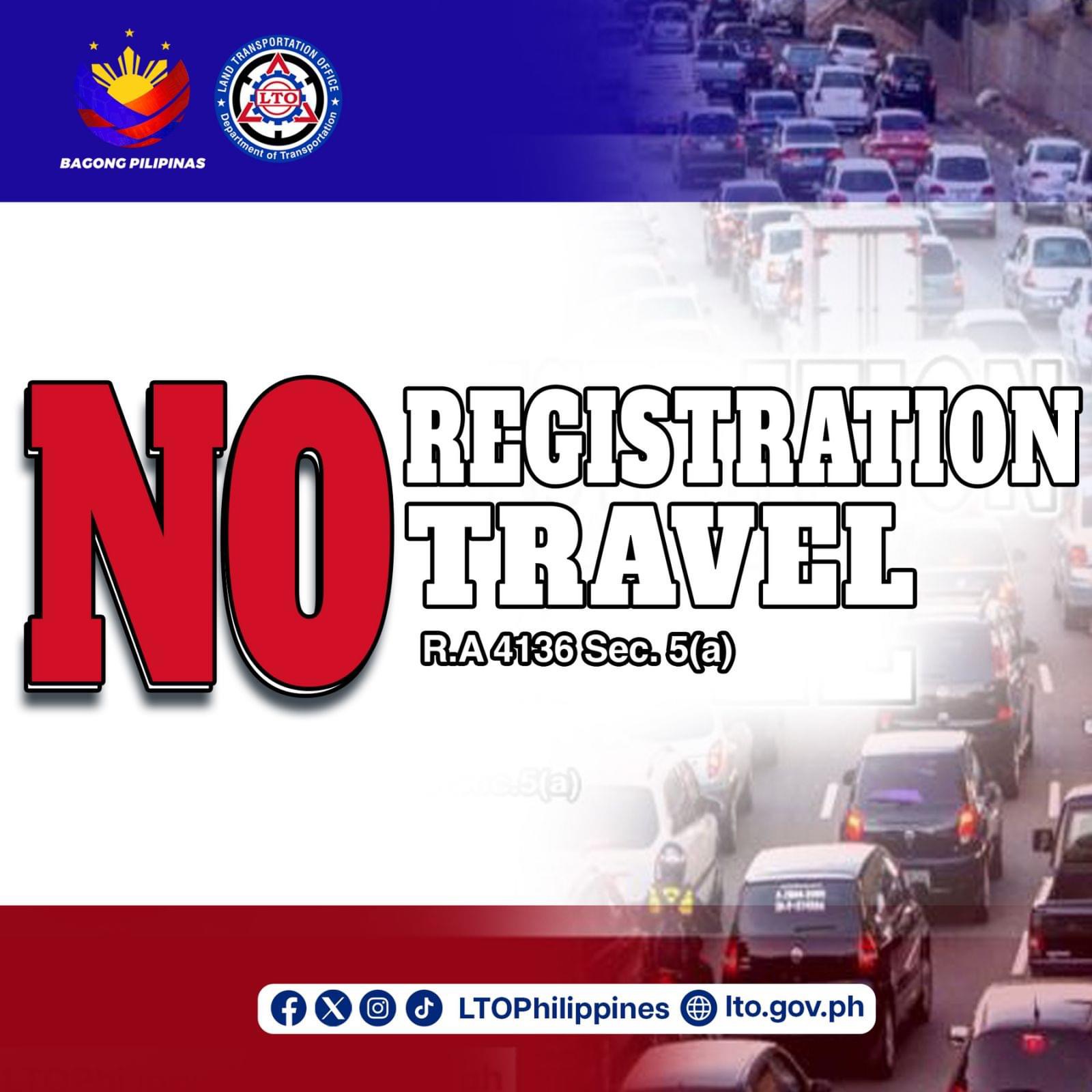 no registration no travel law